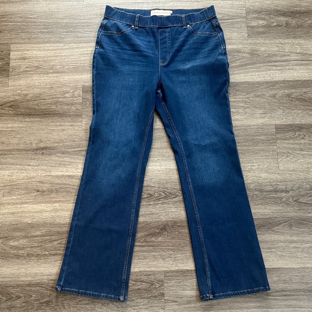 Soft Surroundings Dark Blue Bootcut Jegging Large Tall Pull on High rise Jeans